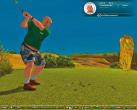 Auf einem echten Golfplatz k&ouml;nnte dieser Herr Probleme wegen seines Outfits bekommen.