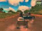 Rico geht bei voller Fahrt in die Stunt-Position und springt dem Drogenbaron aufs Dach.