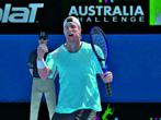 Nach einem gelungenen Punkt freuen sich die Tennisstars in diversen Animationen. Hier: Lleyton Hewitt.