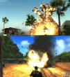 Oben sehen Sie eine bombastische Exlosion aus Just Cause 2. Unten sehen Sie ein etwas verminderte Detonation aus dem ersten Teil des Actionspiels.