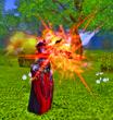 Der erste Zauber Ihres Magiers ist Flammenstoß. Sie können damit auch in höheren Levels einen Großteil an Schaden verursachen.