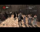 Die Gassen der Städte sind fantastisch belebt. Hier heuert Ezio ein paar Straßenmädchen an, um einige Wächter abzulenken - so wird der Weg frei.
