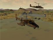 AUFBRUCH Die Alligator Staffel hebt zu einem weiteren Einsatz ab. Je nach Mission befehligen Sie bis zu f&uuml;nf Kampfhubschrauber.