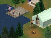 Die Sims beim Angeln.