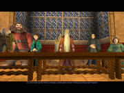Cheese: Dumbledore and Friends bringen ein Ständchen. Vocals: Sprout und Flittwick, Lead Guitar: Dumbledore, während Snape das Schlagzeug bearbeitet. Für die Sicherheit sind der sü&szlig;e Hagrid und McGonagall zuständig.