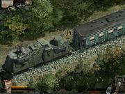 Eine der Missionen spielt auf einem fahrenden Zug. Über die Dächer der Waggons arbeitet sich der Green Beret zur Lok vor.
