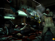 Das Virus, das die Höllenkreaturen in der Forschungsstation verbreiten, verwandelt alle Personen in Zombies.