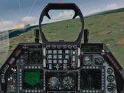 Die Instrumente des detaillierten F-16-Cockpits lassen sich problemlos mit der Maus bedienen.