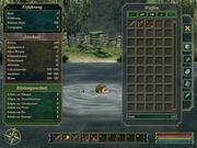 Bug: Wenn Sie schwimmen und das Inventar aufrufen, steht der Held plötzlich im Wasser und läuft durch das kühle Nass. Auch Waffen können nun benutzt werden (siehe nächste Bilder), was das Balancing erheblich beeinflusst.