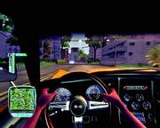 Selbst das Interieur der Wagen gestalteten die Entwickler dem Original entsprechend. Hier das Cockpit einer alten Corvette.