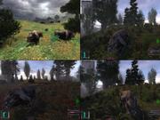 Oben links, S.T.A.L.K.E.R. von offizieller Seite, die übrigen drei Aufnahmen sind wiederum von PC-Games und mit mittleren Qualitätseinstellung entstanden.
