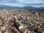 Die Stadt Florenz aus der Vogelperspektive.