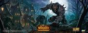 Das WoW-Cataclysm-Motiv zeigt die neue WoW-Rasse der Worgen.
