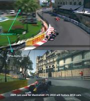 Strecken-Details: Das Formel-Eins-Rennspiel F1 2010 im virtuellen und realen Bildervergleich. 