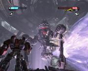 Der gigantische Energon-Dreibeiner ist ein harter Bossgegner.