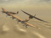 He 111Z mit schwerem Segelflugzeug im Schlepp.