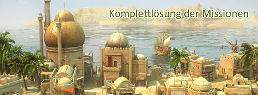 Anno 1404 - Komplettlösung auf pcgames.de: Navigieren Sie mithilfe des Inhaltsverzeichnis bequem zwischen den acht Missionen hin und her.