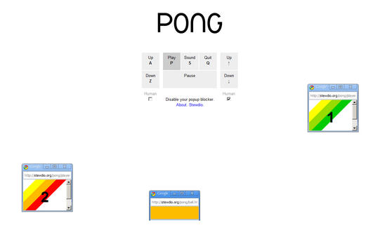 Browser Pong wird mit Browser-Fenstern gespielt