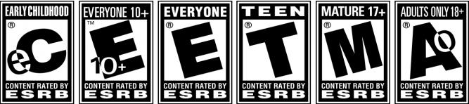 Die Alterseinstufungen des Entertainment Software Rating Boards (ESRB).
