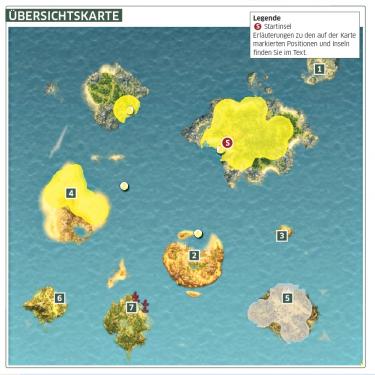 Übersichtskarte zu Anno 1404 - Komplettlösung: Mission 4 (Die verlorenen Kinder)