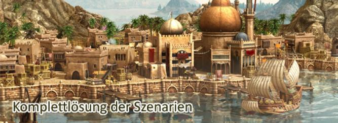 Anno 1404 - Komplettlösung auf pcgames.de: Nutzen Sie das Inhaltsverzeichnis, um beqeuem zwischen den einzelnen Szenarien hin und her zu navigieren.