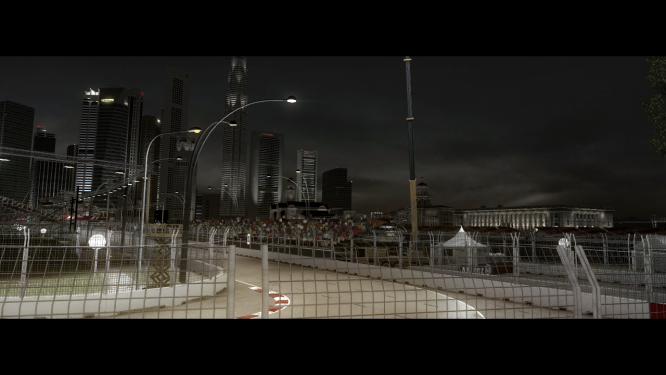 Das Nachtrennen von Singapur soll auch in F1 2010 den Piloten fordern. 