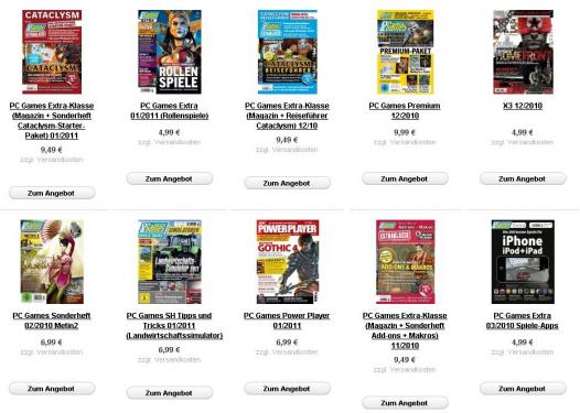 Im PC-Games-Shop können Sie alle lieferbaren PC-Games-Sonderhefte bequem bestellen; die Versandkosten fallen dabei stets nur ein einziges Mal an.
