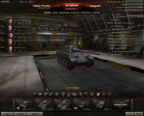 Die Garage in World of Tanks ist der Ausgangspunkt für alle Aktionen.