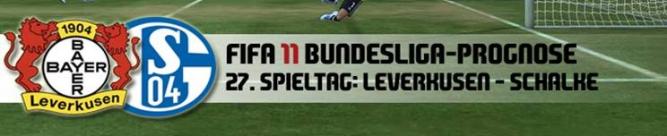 EA Sports simuliert mit FIFA 11 das Spitzensspiel Bayer 04 Leverkusen gegen FC Schalke 04, bei uns sehen Sie die Begegnung im HD-Stream.