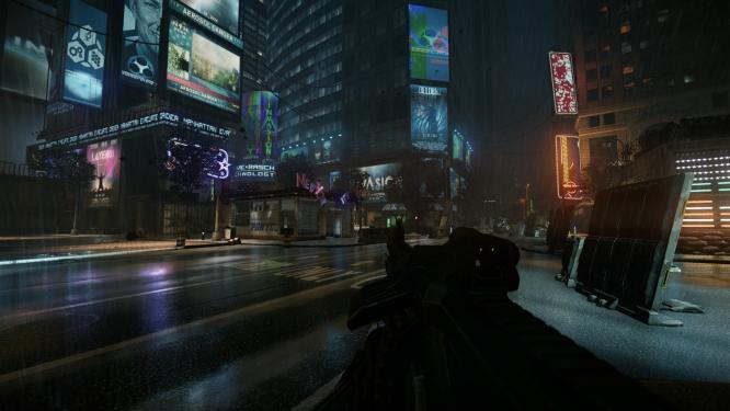 Achtet besonders auf die Reflektionen am Boden. Die Präsentation von Crysis 2 ist mehr als gelungen. 