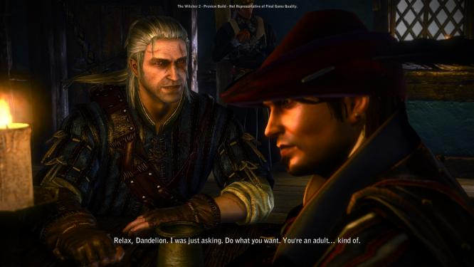 The Witcher 2 besteht nicht nur aus Kämpfen und Erotik - auch spannende Dialoge gehören zu den Features des Rollenspiels.