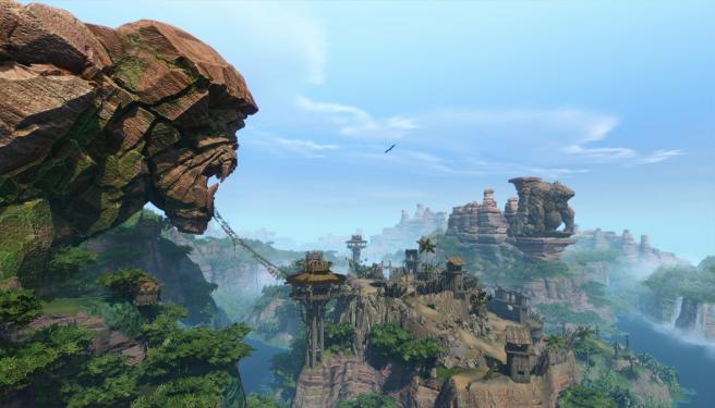 Neue CryEngine 3-Screenshots in der PC Games-Bildergalerie zum Fantasy-Onlinespiel Forged by Chaos zeigen den Schauplatz 'Monkey Rock'. 