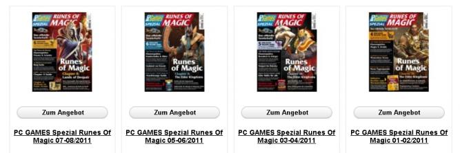 Solange Vorrat reicht, sind bisher erschienene Runes-of-Magic-Hefte im Shop erhältlich.