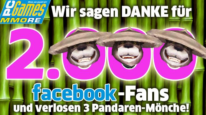 Ganze 2.000 Facebook-Fans, das verlangt nach einem ganz besonderen Preis: Wir verlosen gleich drei Pandaren-Mönche auf einmal als Pets für World of Warcraft. 
