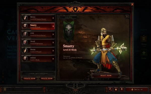 Blizzards wandelndes Informationsleck Bashiok bestätigte die Anzahl der in Diablo 3 möglichen Charaktere. 