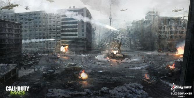 Hier seht ihr den Berliner Alexanderplatz in Trümmern. In Modern Warfare 3 verschlägt es euch nämlich auch in die deutsche Hauptstadt.