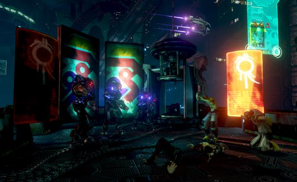 Prey 2 ist ein düsterer Ego-Shooter. Überall blinkt aber Leuchtreklame, was für eine interessante Atmosphäre sorgt.