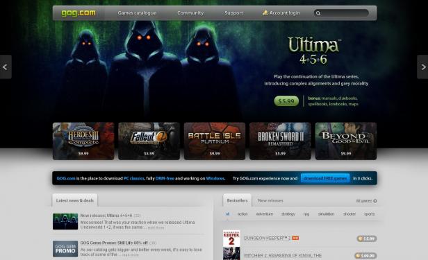 Spiele-Klassiker zu Schleuderpreisen auf GOG.com, dabei garantiert DRM-frei. Ganz neue ist die Ultima-Reihe bis einschließlich Teil 6.
