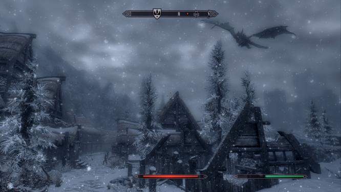 Im Nahkampf sind Drachen verwundbar; in der Hauptquest
lernt ihr, die Biester auf den Boden zu zwingen.