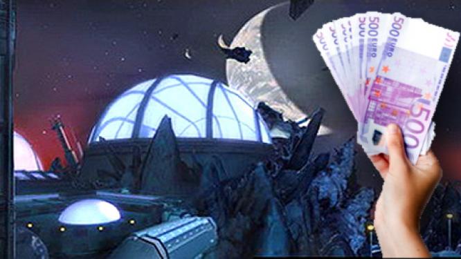 Die 330.000 Dollar Raumstation Crystal Palace Space Station. Sie findet man in dem MMORPG Entropia Universe.