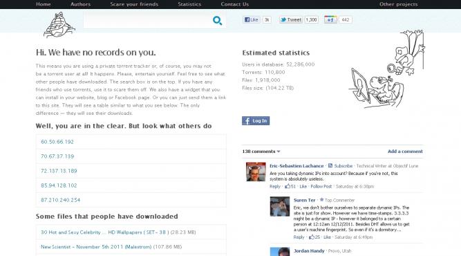Youhavedownloaded.com: Digitales schlechtes Gewissen für Downloader illegalerer Torrent-Dateien.