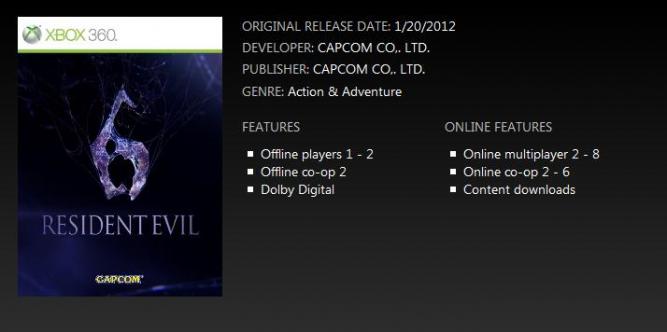 Resident Evil 6 kommt laut der offiziellen Xbox-Produktseite mit einem Online-Koop-Modus für bis zu sechs Spieler daher. Fakten? Platzhalter? Capcom hat sich diesbezüglich noch nicht zu Wort gemeldet. 