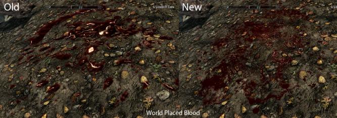 Hier seht ihr den Unterschied zwischen dem Vanilla-Blut und dem gemoddeten Blut in Skyrim.