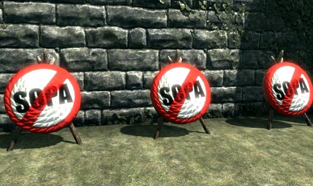 Mit dem Download dieser Skyrim-Mod könnt ihr im Spiel gegen SOPA protestieren.