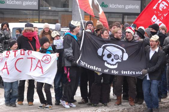 Anti-ACTA-Protest am Samstag in München: Demonstrieren gegen die mögliche Beschneidung der Meinungsfreiheit im Internet. (3)