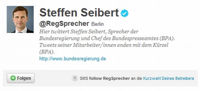 Steffen Seibert nutzt auch Twitter und bekam da nun aufgrund eines ACTA-Statements die volle Breitseite ab. User beschwerten sich und beschimpften den Regierungssprecher.