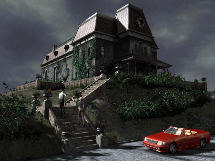 [26/11/01] Eine Szene aus dem Hitchcock-Spiel: Dieses Motel kommt Filmfans sicher bekannt vor.