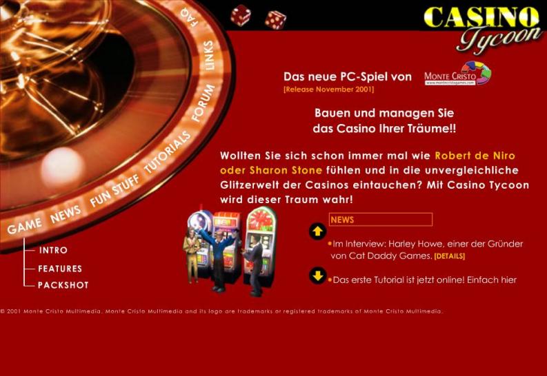 [26/11/01] Casino Tycoon - die offizielle Website zum Spiel.