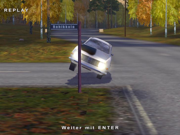 [26/11/01] Die schweren Wagen schieben gerne einmal &uuml;ber die Vorderr&auml;der, anstatt der Kurve zu folgen.