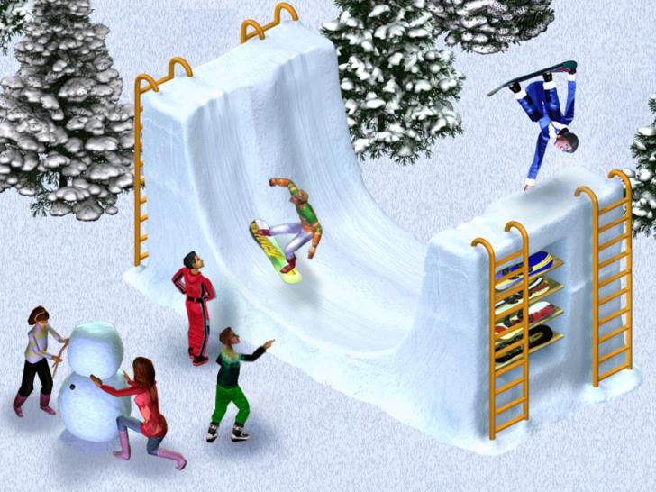 [27/03/02] Endlich Ferien: In der Halfpipe trainieren Ihre Sims waghalsige Kunststücke.